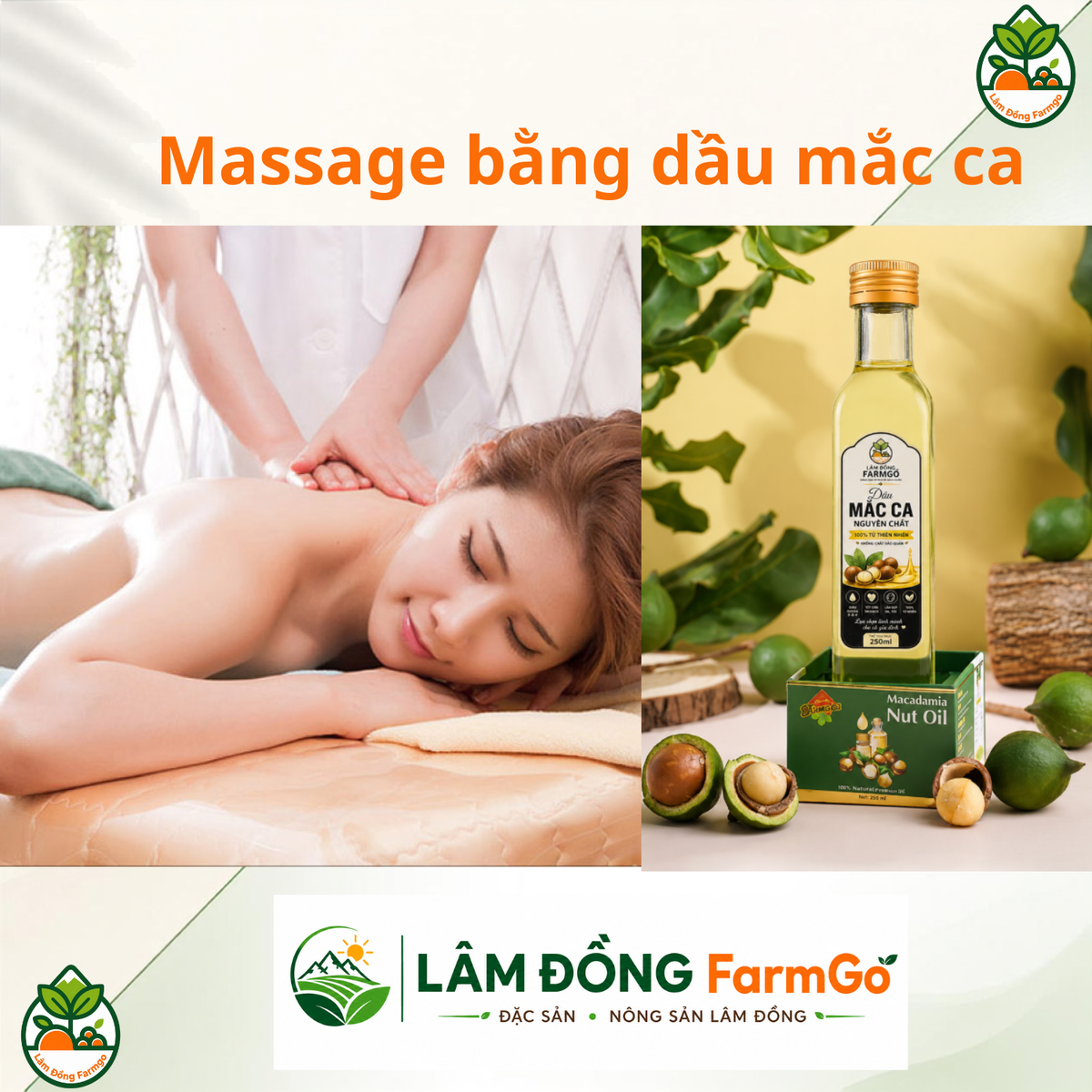 Dầu Mắc Ca Massage Body: Thư Giãn Cơ Bắp & Làm Mềm Da