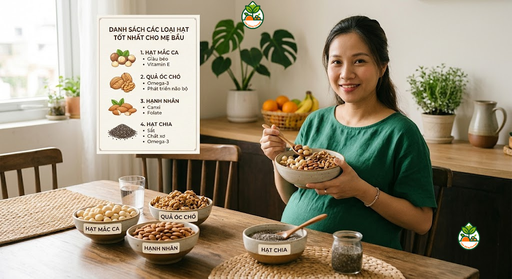 Danh Sách Các Loại Hạt Tốt Cho Mẹ Bầu & Thai Nhi Chuẩn Dinh Dưỡng